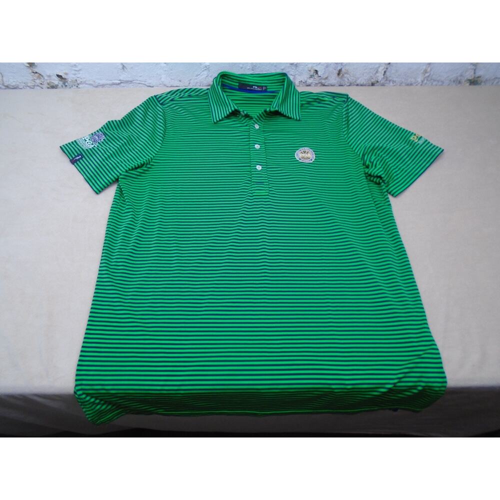 RLX Ralph Lauren Polo Shirt Mens L Striped Golf PGA Champion Whistling Straits
